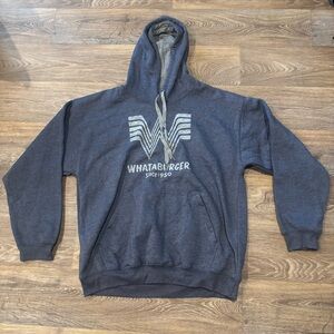 Whataburger Blue Hoodie Large Soft Fleece Pullover Fast Food Retro Streetwear